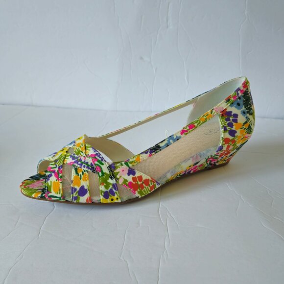 East 5th Women's Rani Bright Multi Floral Wedge Slip On Size 9m - Picture 1 of 8